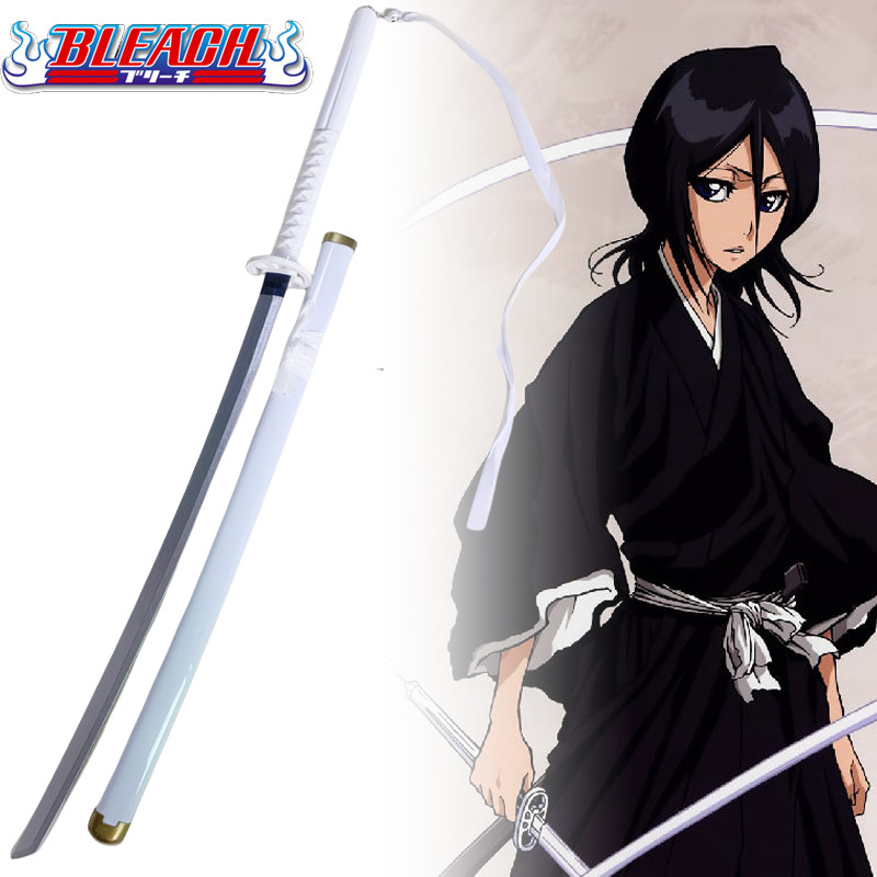104cm Anime Bleach Katana Kuchiki Rukia Sword Cosplay Prop Wooden Ninja Knife Real Size Japanese