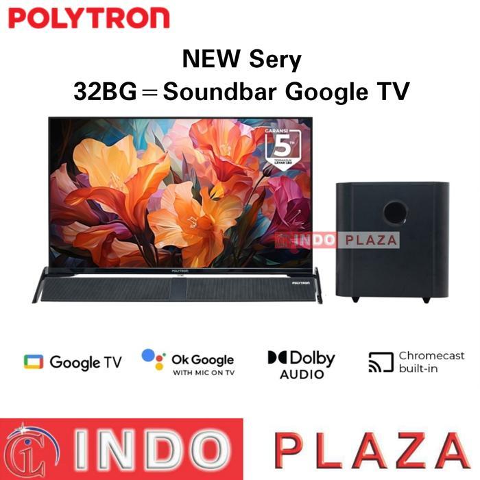 SMART ANDROID MOLA TV 32 " +SOUNDBAR POLYTRON PLD-32BAG9953-luar Medan