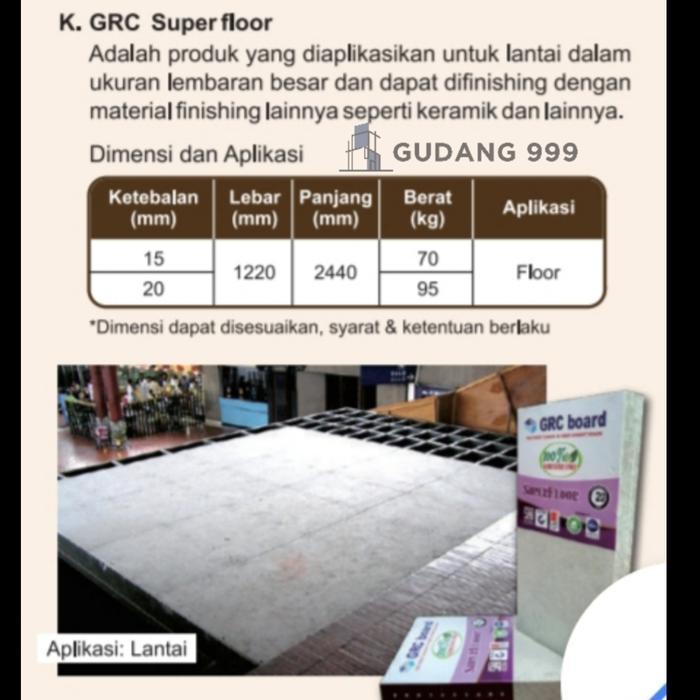 "New" SUPER FLOOR GRC 20 MM / SUPER PANEL / FLOOR LANTAI GRC 1.22X 2.44 M