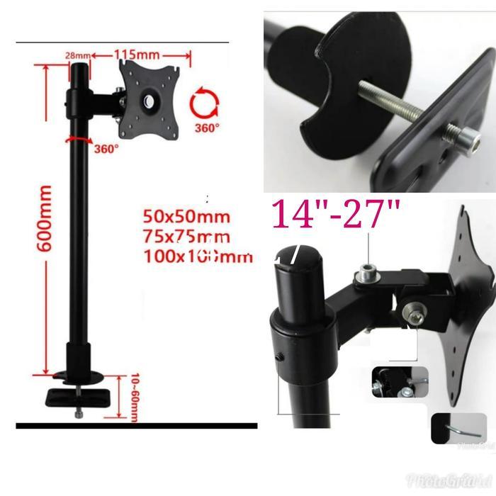 Breket monitor berdiri size 14 inch -27 inch