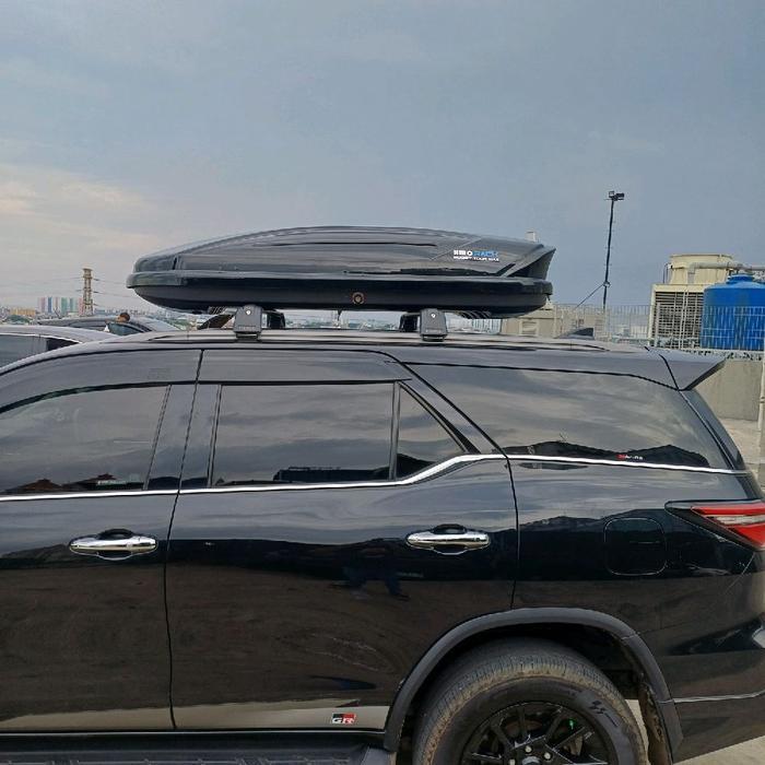 paket roof box hiro dan cross bar all new pajero fortuner rush