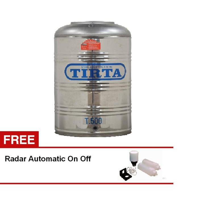 Tangki air / Toren / Tandon Stainless Tirta Datar Tanpa Kaki 485 liter - T 500TK