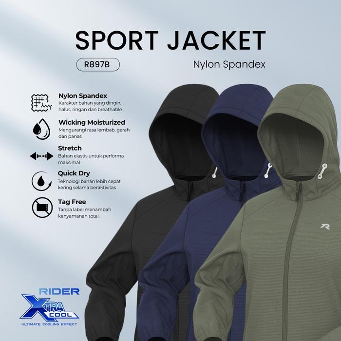 Rider Xtracool Sport Jacket - Jaket Unisex R897B Nylon Spandex Isi 1 Pcs