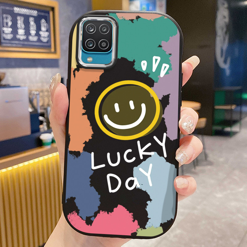 Casing Hp Untuk Samsung Galaxy A12 4G A12 5G F12 M12 A13 Case Casing tas wajah tersenyum pola Kerang