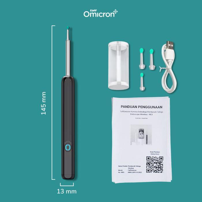 Taffomicron Kamera Endoskopi Pembersih Telinga Endoscope Wireless Kamera Endoskopi Pembersih Telinga
