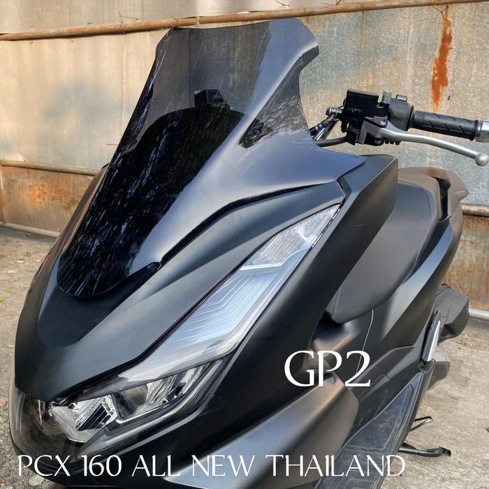 WINDSHIELD HONDA PCX 160 2023 THAILAND TIPE TURING VISOR KACA DEPAN - hitam smoke