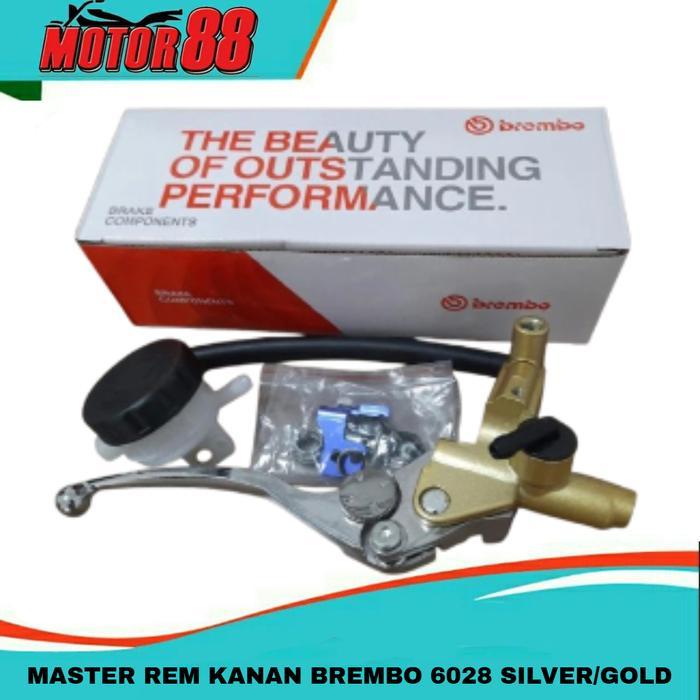 Master Rem Kanan Brembo 6028 Silver/Gold Universal Asli