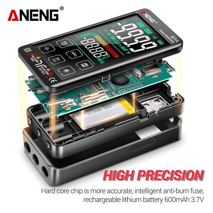 (Paket A) Aneng 621A Pro Multimeter Digital Smart Touch Screen Watch Ma Current Ori Terlaris