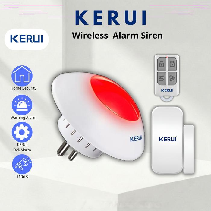 Kerui Alarm Rumah Wireless Strobe Sirine Indoor Alarm Sirine Home Security Set