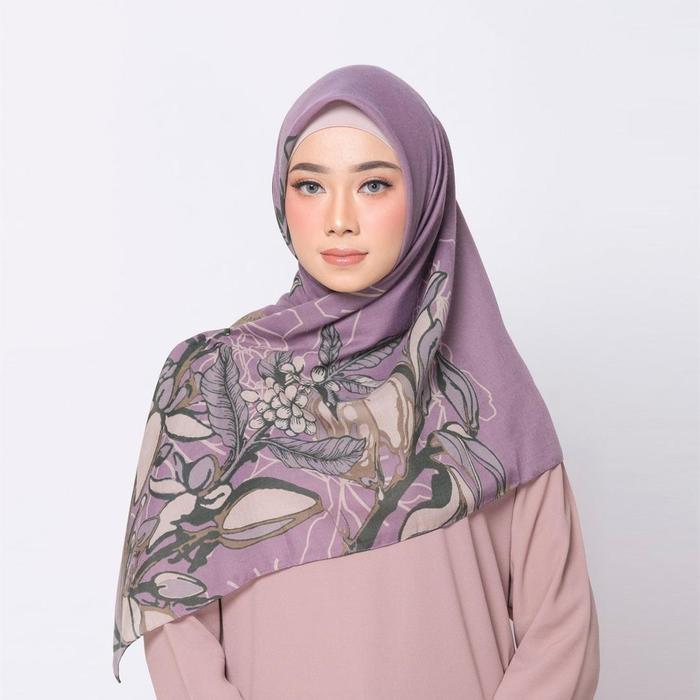 ZM Zaskia Mecca - Adonara Purple Scarf Kerudung Segi Empat