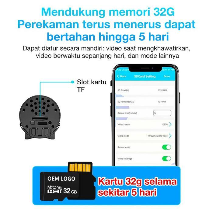 KAMERA WIFI MINI HD 1080P CAMERA CCTV KAMERA KECIL CAMERA MINI BLUETOOTH KAMERA PENGINTAI MINI SPY