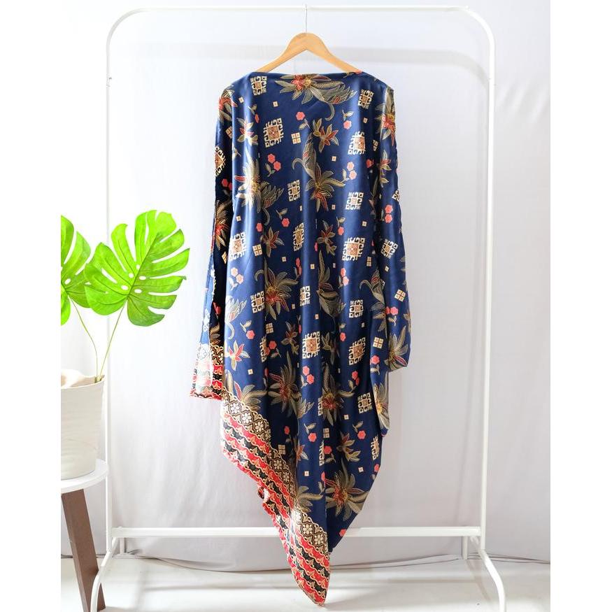 Kaftan Lebaran Dress Batik Wanita Gamis Kekinian Motif Cardigan Batik Pekalongan Kaftan Jumbo