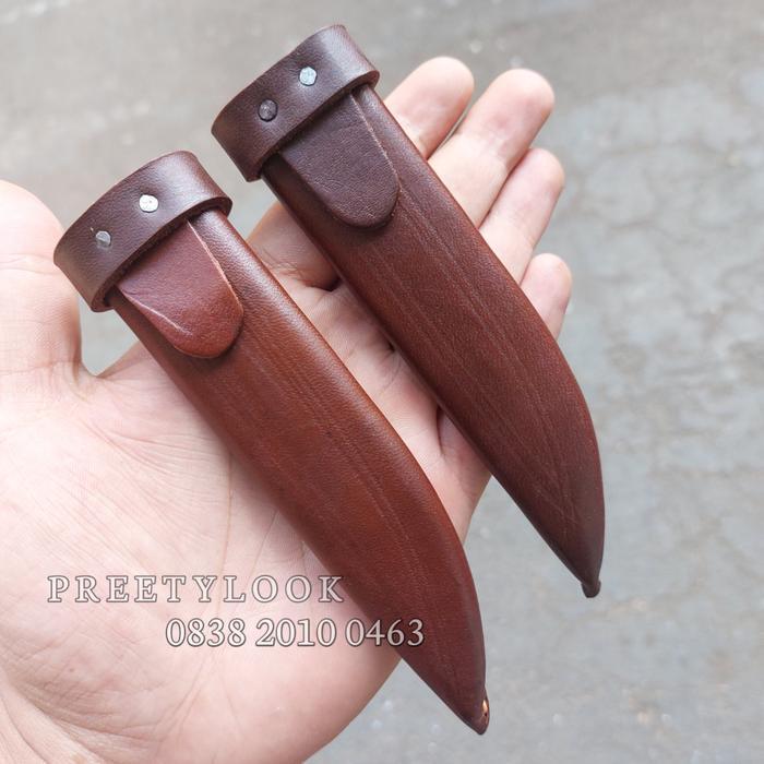Sarung Pisau Cap Garpu Ukuran 4 5 6 7 8 9 10 Inch Kulit Asli