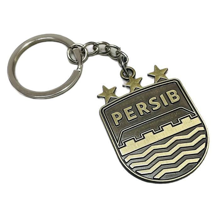 Gantungan Kunci Bahan Logam Kuningan Bolak Balik Persib Bandung Gantungan Kunci Keychain Bandung