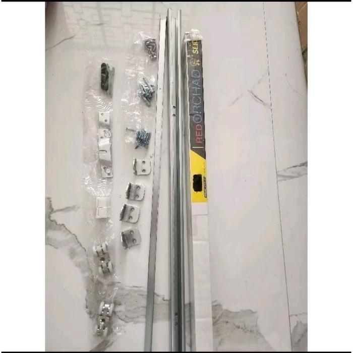Satu Pakat Pintu Plus Set Rel Sleding Lengkap / Pintu Geser Kamar / Pintu Sleding Tbk