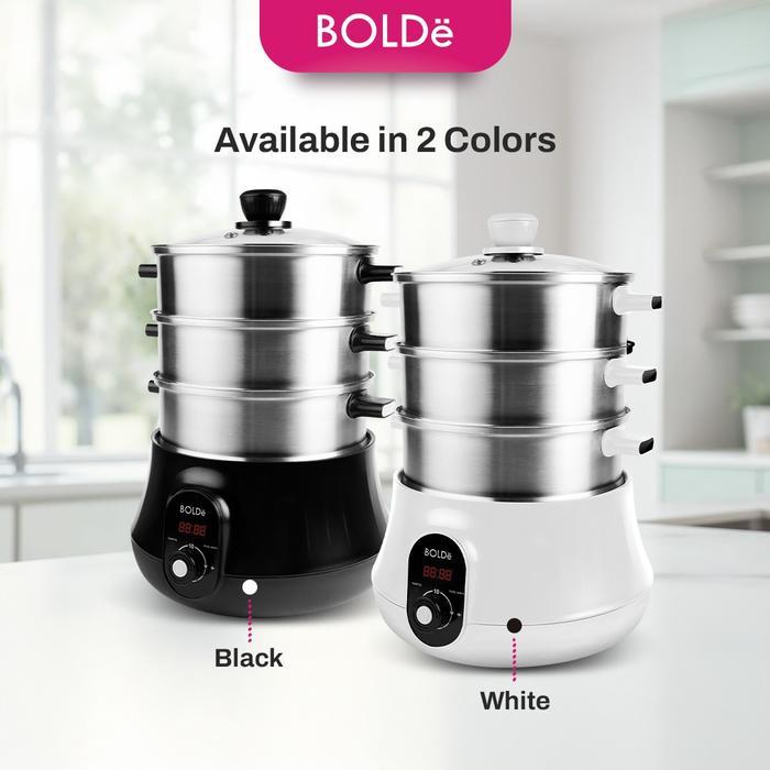 Lariss Maniss Bolde Electric Steamer 3S Stainless 304 - Kukusan Listrik 3 Susun Low Watt