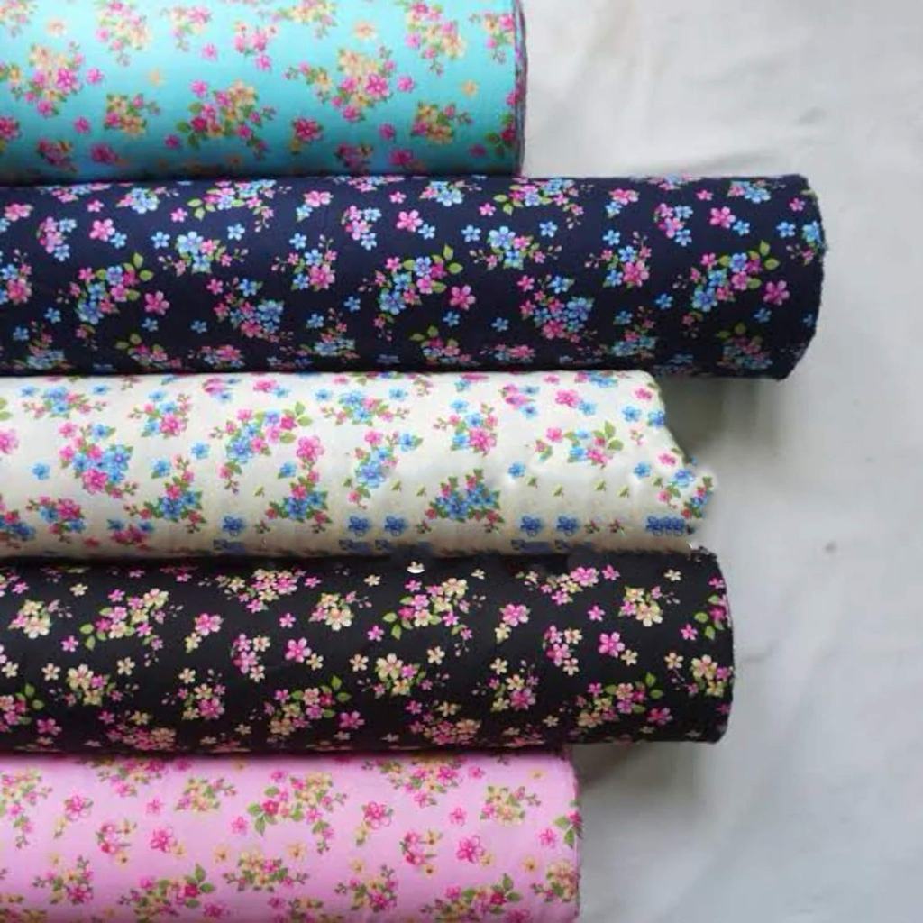 Kain Katun Jepang Motif Bunga Premium Per Meter – Bahan Halus Lembut Eksklusif Tokai Senko untuk Dre