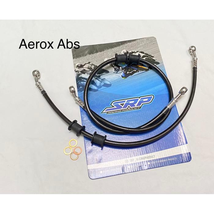 Selang Rem Srp- Black Carbon For Aerox 155 Abs -Aerox Connected Abs