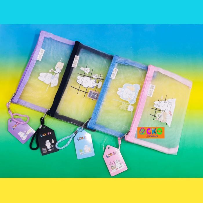 TERLENGKAP Pocket File/Pencil Case Jaring Rabbit A6 Lan Bo 8626