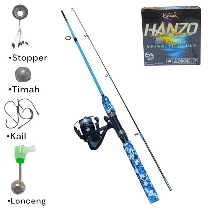 Set Pancing Sambung Dua Katana JAMBAL/YAKUZA (Joran Reel) Free Senar