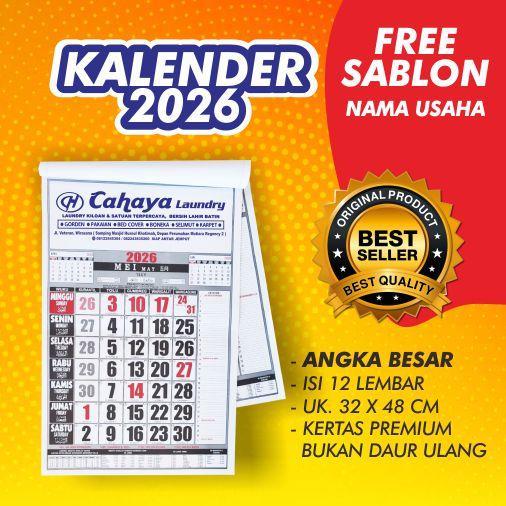 "New" KALENDER 12 LEMBAR + SABLON NAMA USAHA