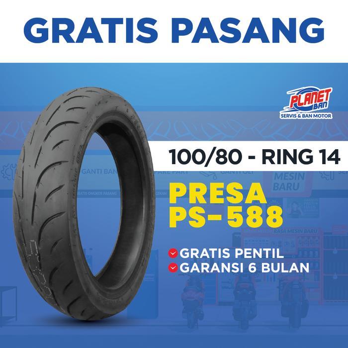 Ban Motor Ring 14 - 100/80 Presa PS-588 (Ban Motor DEPAN PCX 150, Vario 160 ; Ban BELAKANG : Vario