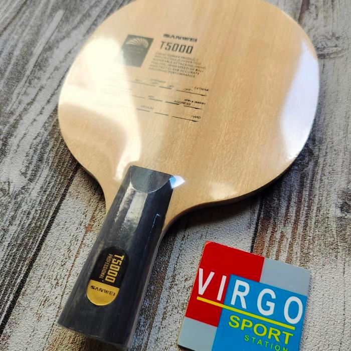 Sanwei T5000 Carbon Handle Cs Penhold Kayu Bat Bet Pingpong