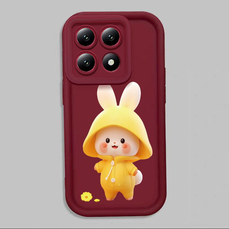 Casing Hp untuk Xiaomi 14T 5G 14T Pro 5G Case Kelinci 3D jas hujan Kasing silikon Cesing Softcase Ba