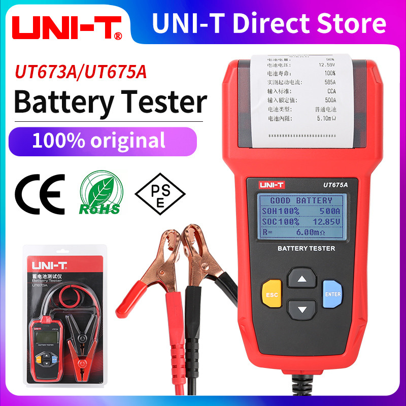 UNI-T Car Battery Tester UT673A UT675A 12V 24V DC Load Tester Capacity Meter Battery Checker