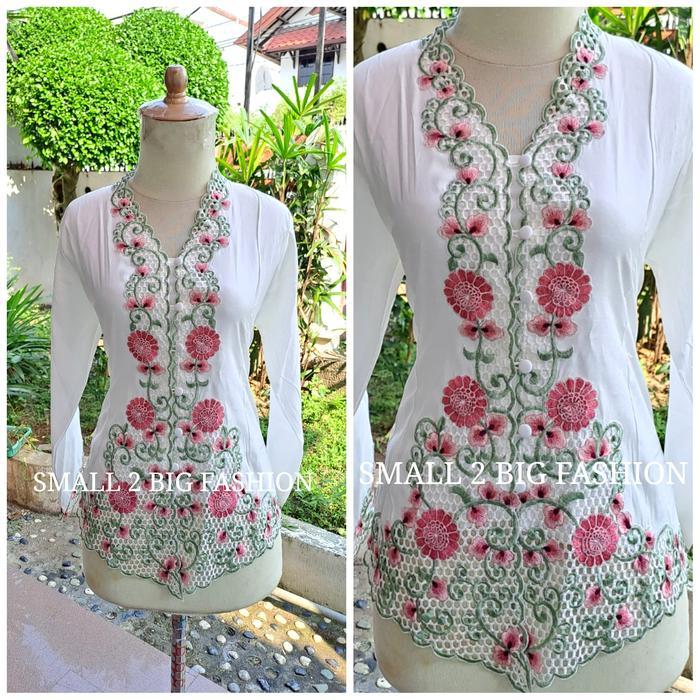Kebaya Bordir Encim / Kebaya Jadi Putih / Kebaya Bali / Kebaya Modern
