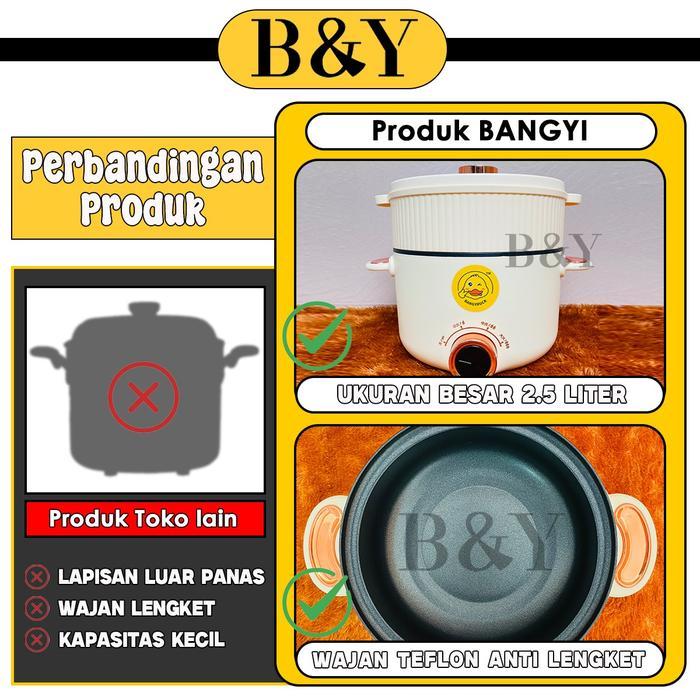Cosmos - Panci Listrik 2.5 Liter Serbaguna Panci Elektrik Multifungsi Elektrik Cooker Free Kukusan