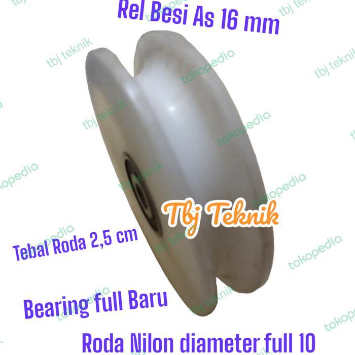 Terlaris - roda pagar nilon 10 cm tanpa rumah roda