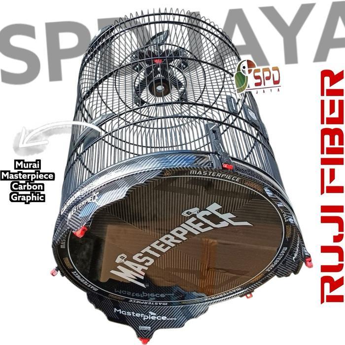 Sangkar kandang murai masterpiece graphic carbon jeruji fiber - Sangkar saja