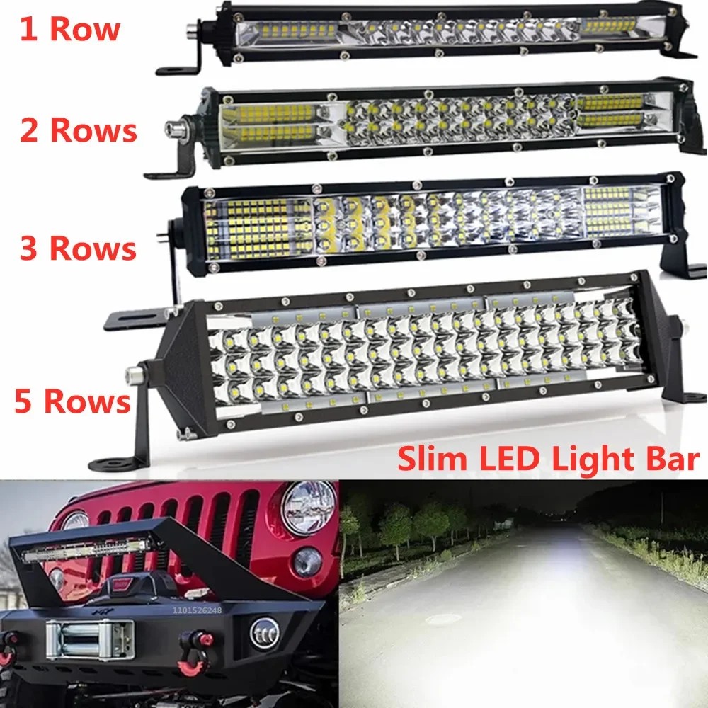 Slim LED Bar 10 Inch 20 Inch LED Light Bar Work Light for Driving Offroad Boat Car Tractor Truck 4x4