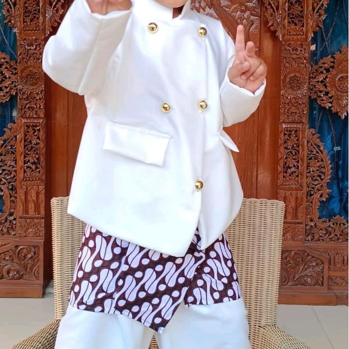 HEMAT Di Jamin Realpict Baju Basofi Anak Premium batik putih