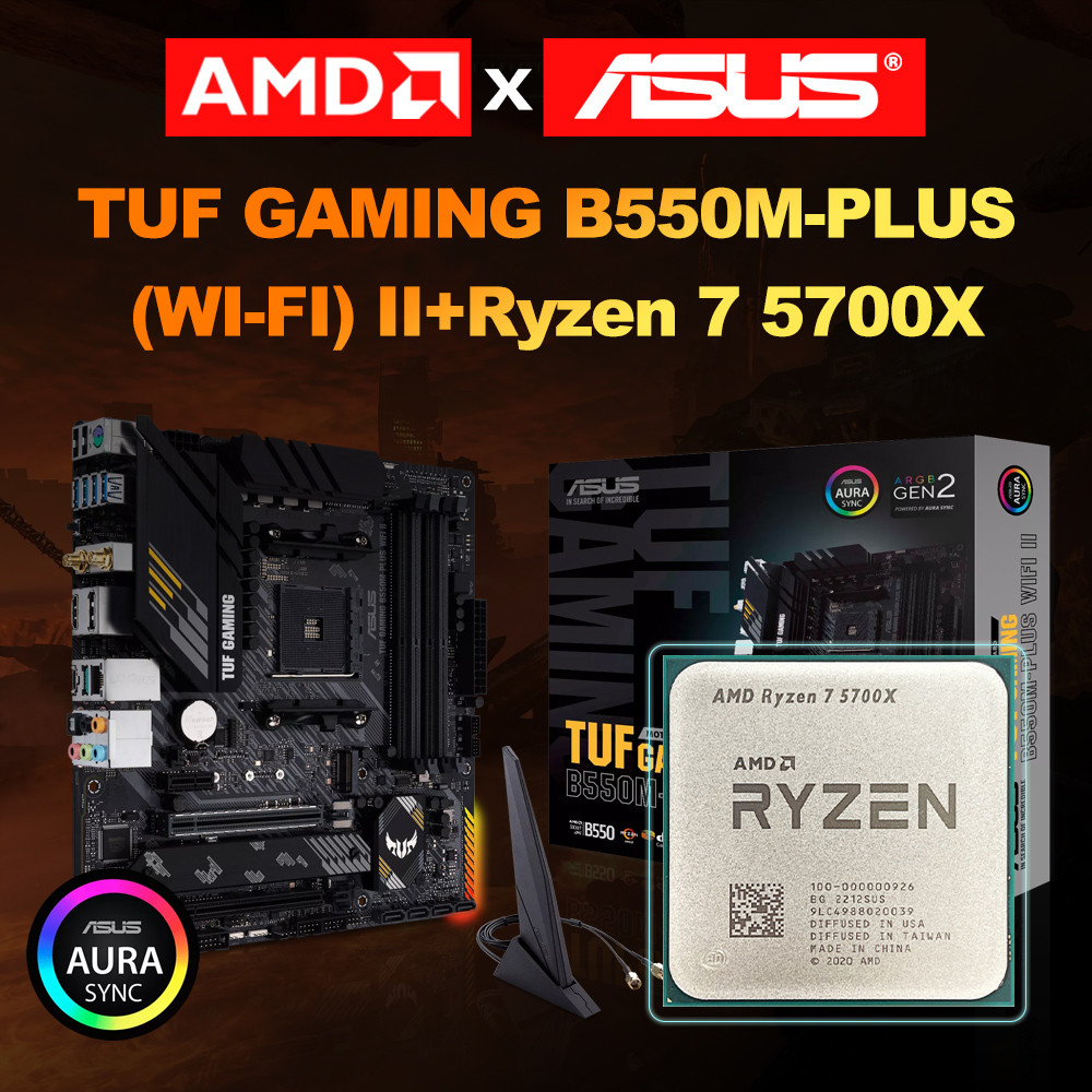 . Asus Tuf B550M Plus Wifi Ii Motherboard+Amd Ryzen 7 5700X 3.4 -