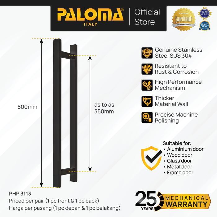 Paloma Php 3113 Gagang Tarikan Pintu Door Pull Handle Stainless Steel Sus 304 Sus304 50Cm Matte