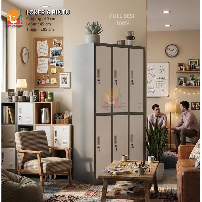 ` PROMO Loker Besi IMPORT 6 Pintu + Gantungan