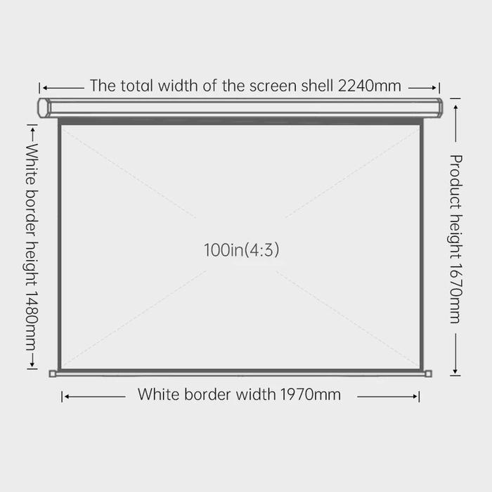 Deli Automatic Screen Projector Layar Proyektor Otomatis 100&120 Inch Dengan Remote Bisa Digantung