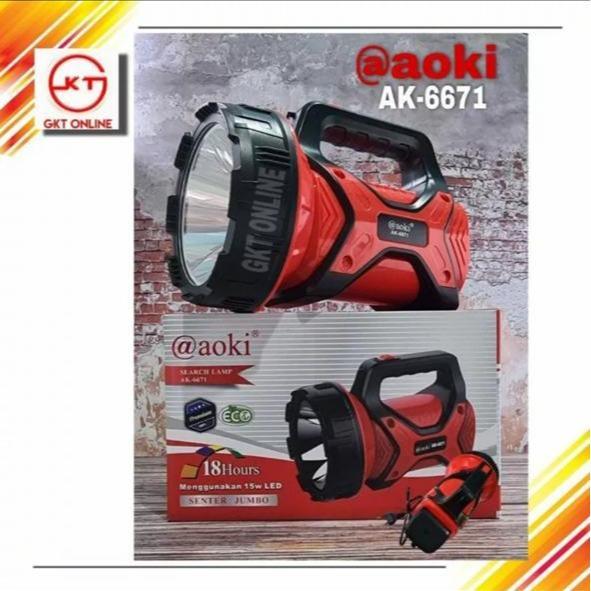 HARGA DISKON Senter LED Jumbo Aoki AK 6671 / Senter Emergency Lampu LED Cas /Senter LED Cas