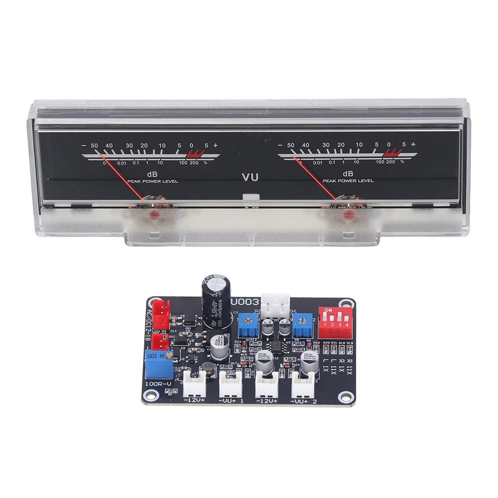 1 Pc Vu Meter With Driver Board Kit, Power Adjustment, Db Meter With Backlight, Dual Analog Vu Meter
