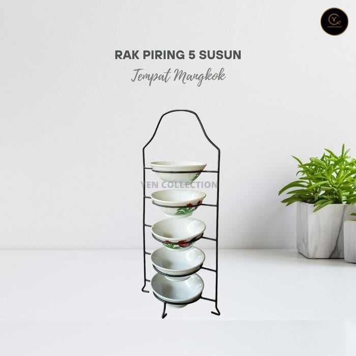 Yen - Rak Piring Dapur 5 Susun - Tentengan Piring Hajatan Besi