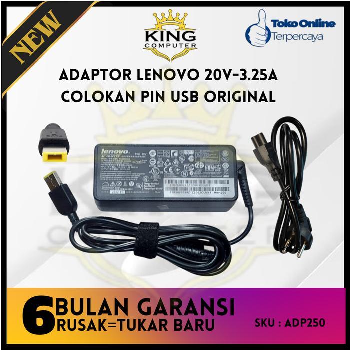 ADAPTOR CHARGER LAPTOP IBM LENOVOO 20V 3.25A USB ORIGINAL