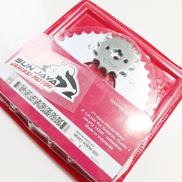 Gear Set Komplit + Rantai Revo Absulote - Blade Lama - Honda Blade New - Revo Fit / 110 Motor