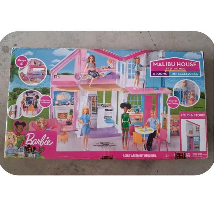 Preloved Barbie Malibu House Mainan Rumah Boneka Barbie FXG57-9393