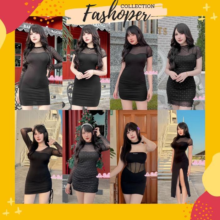 Fashoper Dress Mini Wanita Bangkok Look Party & Dinner Glamour Saba Dress Bodycon Sexy Elegant