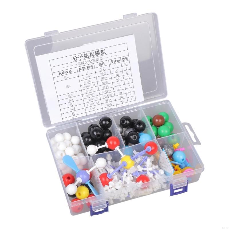 PROMO 207Pcs Chemistry Molecular Model Set with 79 Atoms 110 Short and Long Bonds 18 Electron Clouds