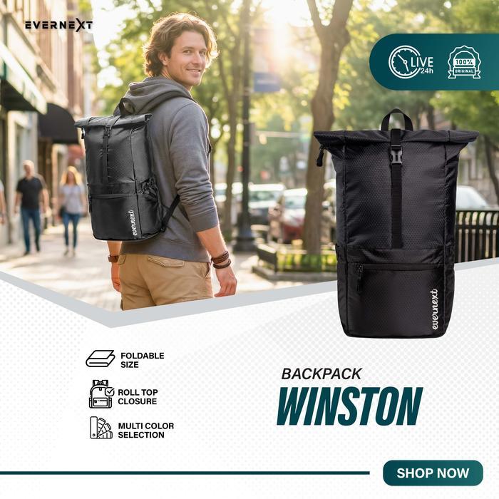 Kalibre Bag'S - - Tas Ransel Pria Backpack Lipat Pria Foldable Bag Winston Tas Traveling