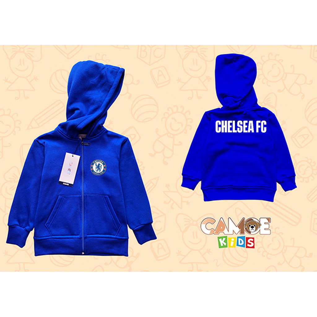 Jaket Hoodie Zipper Anak KIDS Chelsea Fc Logo
