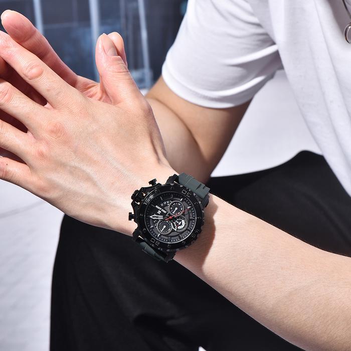 Jonas Jasmin - Tali Silicone Jam Tangan JJ-5361MC - Pengait Stainless Steel